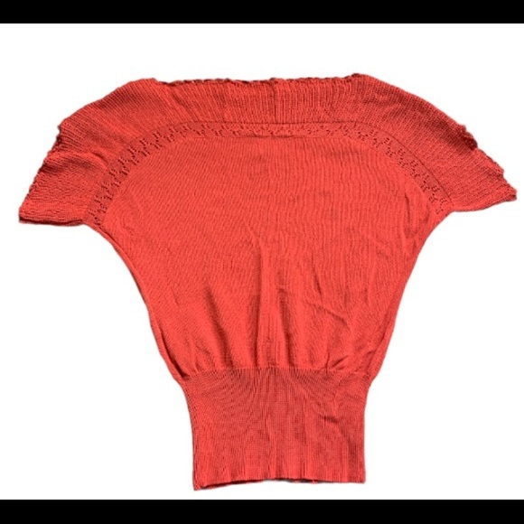 ANTHROPOLOGIE Yoana Baraschi Baubled Fan Sweater Rust Red/Burnt Orange Sz Small - Picture 8 of 16